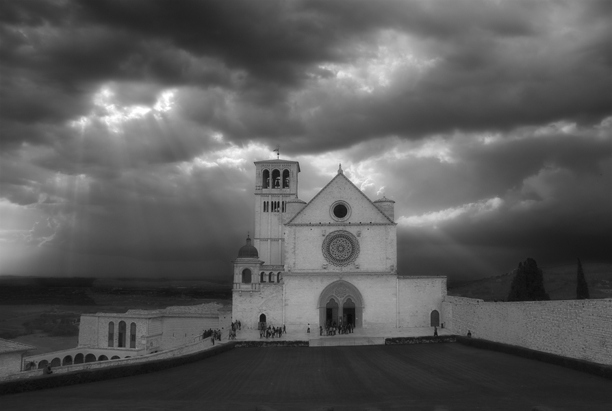 Drama in Assisi BW